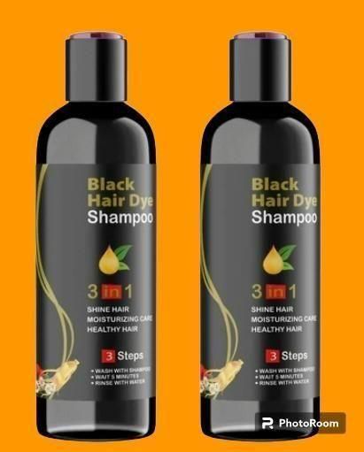 Unisex Instant Black Herbal Hair Dye Shampoo for Grey Hair Coverage Shampoo 3 in 1 (100ml) Pack Of 2